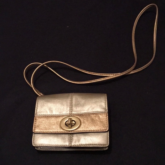 Coach Handbags - Gold Coach crossbody small bag